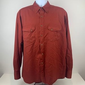 Pendleton Button Down Size L Orange Virgin Wool